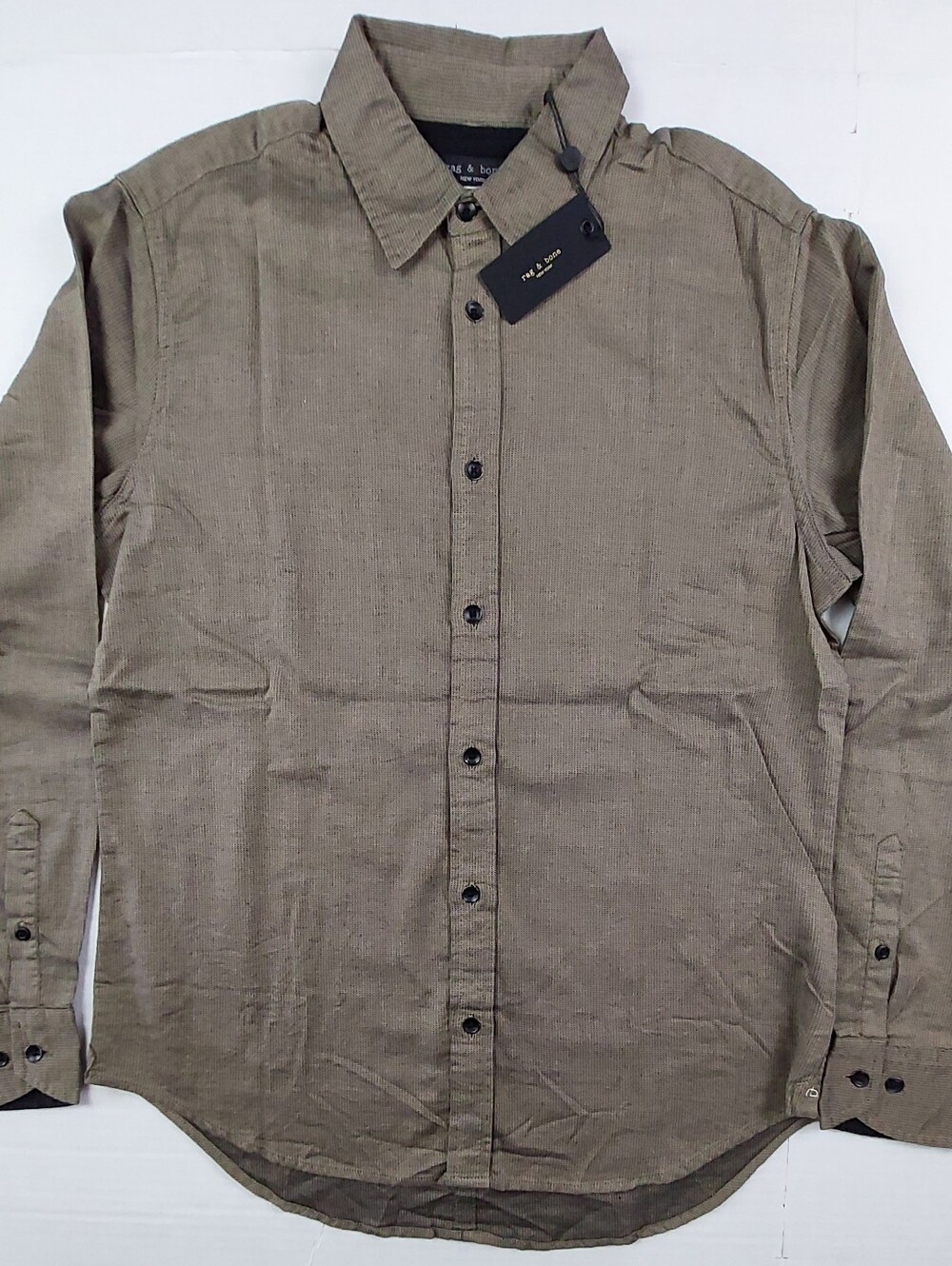 Rag & Bone Tomlin Stretch Dobby Raglan Shirt Mens Size Medium Sage NWT $198.00